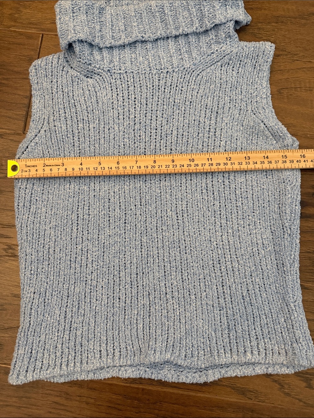 Vintage Tommy Bahama Blue Boucle Cowl Neck Sweater Vest Tank Top Size S - Picture 4 of 6
